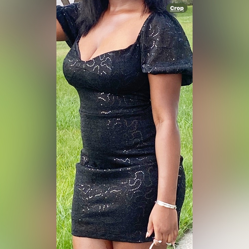 Fashion Nova Black open back homecoming party dress. Size small.